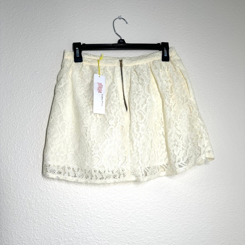 BCBGeneration Ivory Lace Mini Skirt